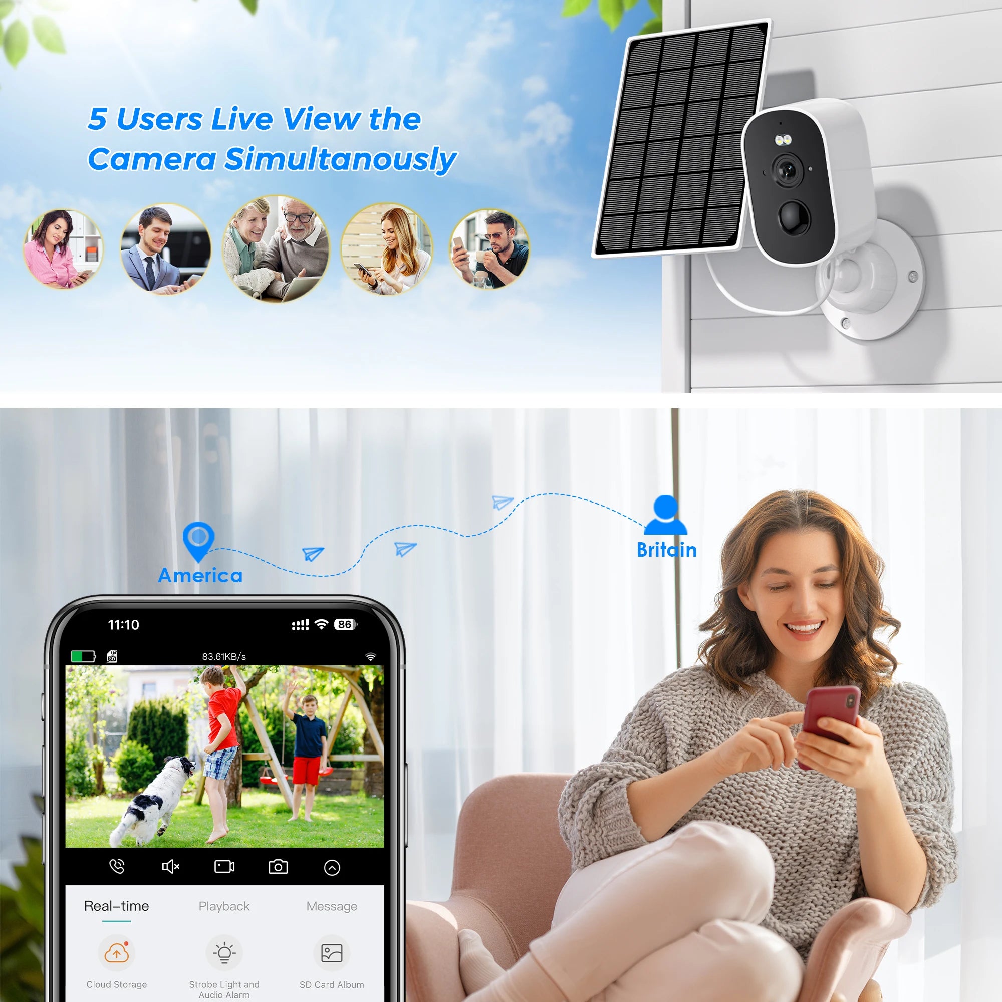 BESDER 4MP Solar WiFi Security Camera