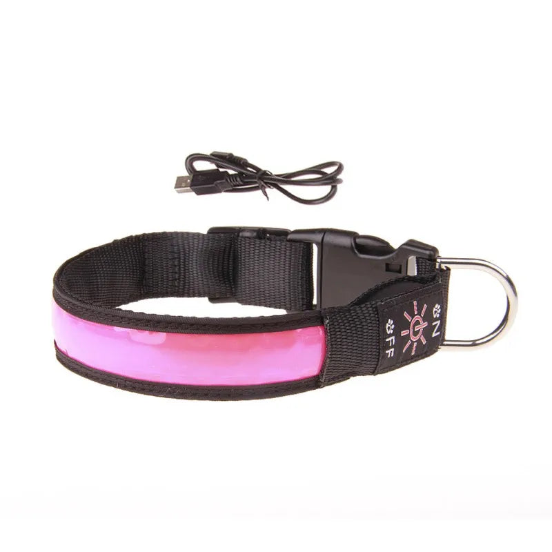 Pet USB Charging LED Anti-lost Luminous Collar 61-64cm Pet Dog Collar Night Dog Collars Glowing Luminous Dog accessories
