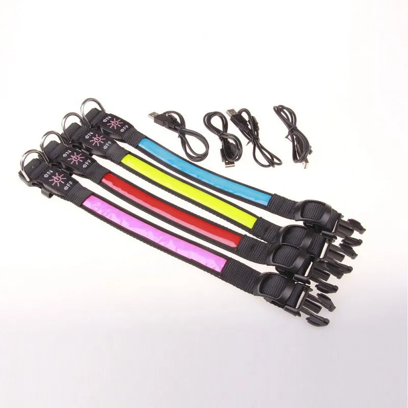 Pet USB Charging LED Anti-lost Luminous Collar 61-64cm Pet Dog Collar Night Dog Collars Glowing Luminous Dog accessories