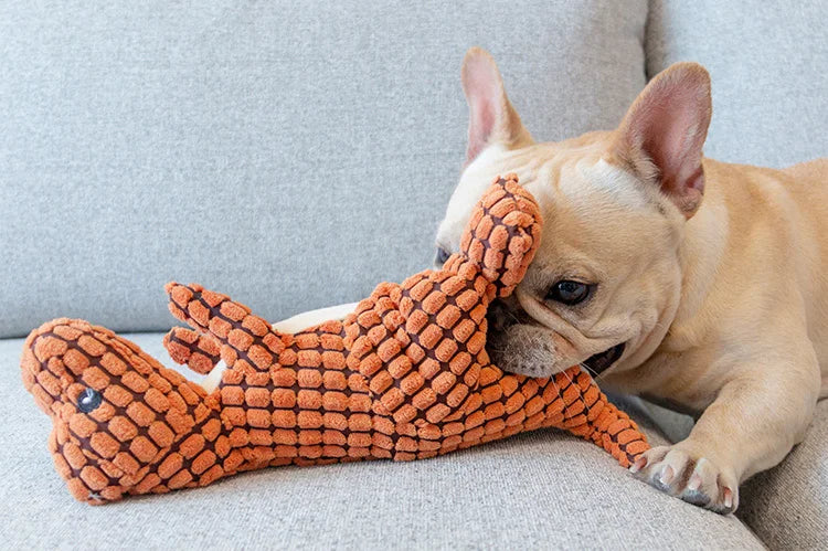 Plush Squeaky Dinosaur Dog Toy