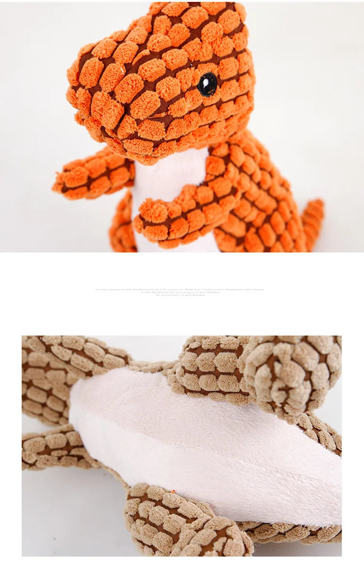 Plush Squeaky Dinosaur Dog Toy