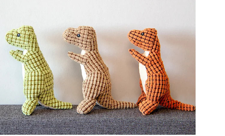 Plush Squeaky Dinosaur Dog Toy