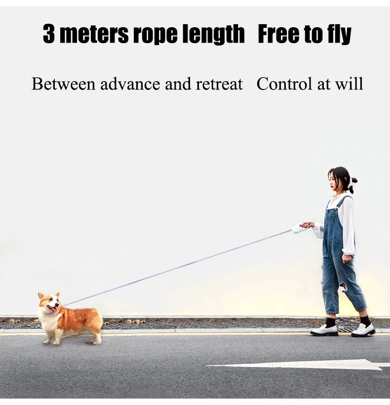 LED Luminous Dog Leash Automatic Retractable Leash for Medium Dogs Outdoor Small Pet Traction Rope Dog Accessories Pet Supplies