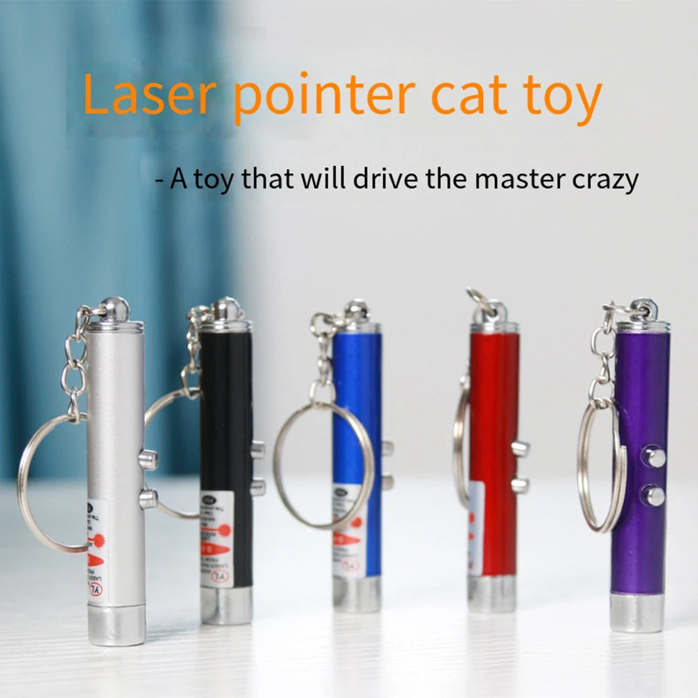 Mini Cat Toy Laser Pointer LED Flashlight Dog Cat Laser Toy Fun Pet Electronic Device Interactive Cat Toy (1 Pack, Purple)