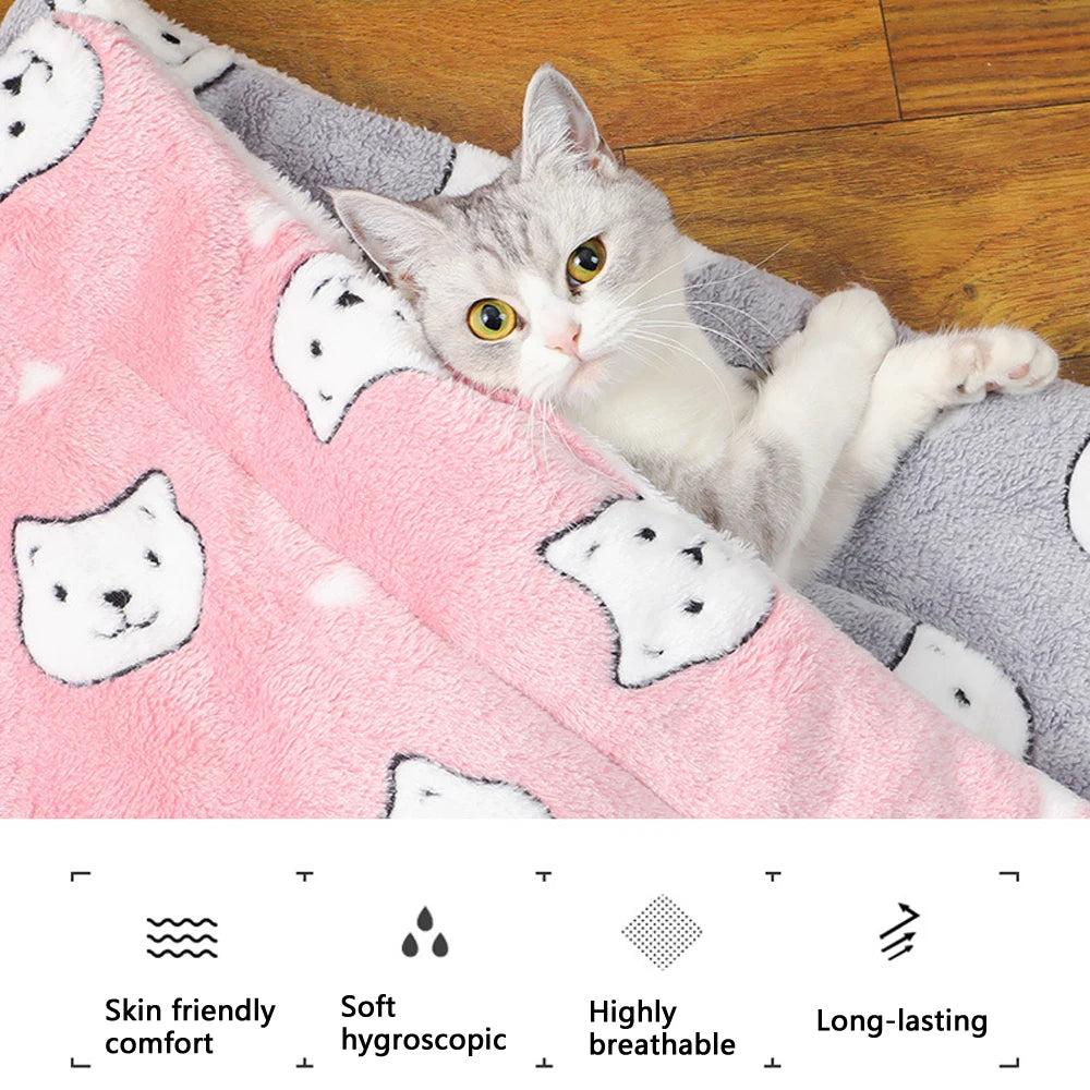 Pet Dog Bed All Season Warm Thick Sleeping Cat Nest Cushion Soft Pet Dog Sofa Mat Elastic Cat Bed for Medium Dog Accessories