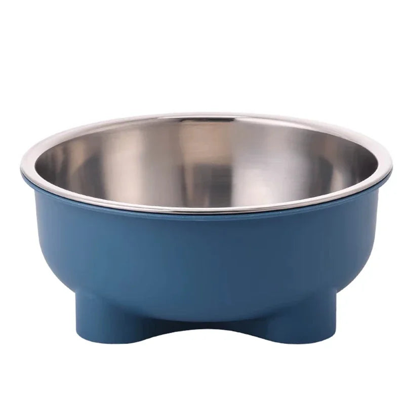 A Stainless Steel Pet Dog Bowl Anti Slip Four-Legged Solid Color Dog Bowl and Cat Bowl Easy To Clean for Indoor and Outdoor Use
