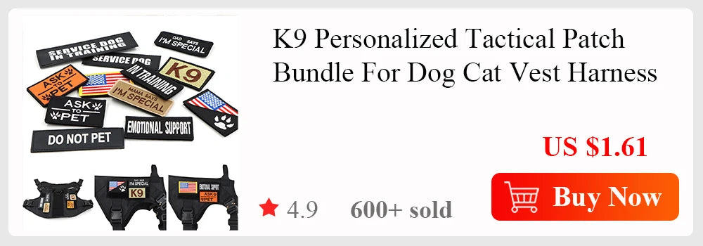 Large Dog Harness Vest with Leash & Molle Pouches