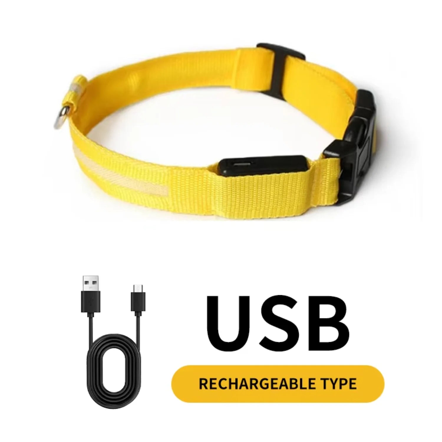 Waterproof  Light  Reflective Pet Adjustable Usb Type-C Recharge Luxury Led Luminous Collar For Dog
