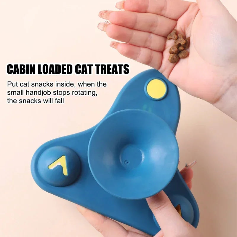 Rotating Flying Chair Cat Teaser Toy Vertigo Small Aircraft Food Leakage Cat Toy Cat Toys Interactive Pet Products