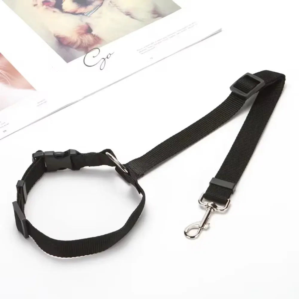 2-in-1 Pet Car Seat Belt & Leash – Adjustable Safety Harness