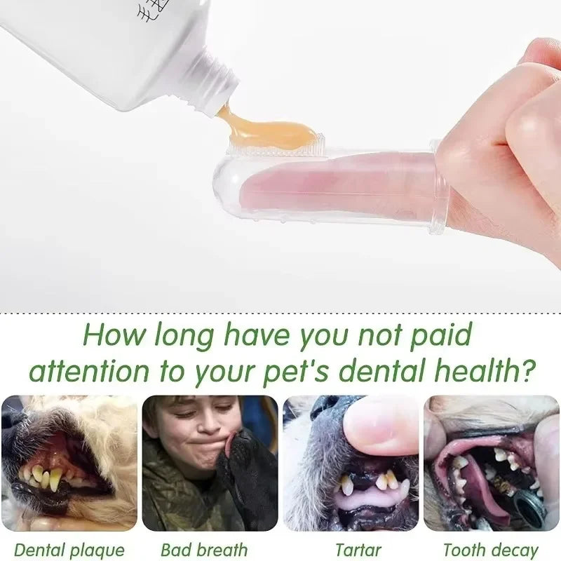 Super Soft Pet Finger Toothbrush Teddy Dog Brush Bad Breath Tartar Teeth Care Tool Dog Cat Cleaning Silicagel Pet Supplies