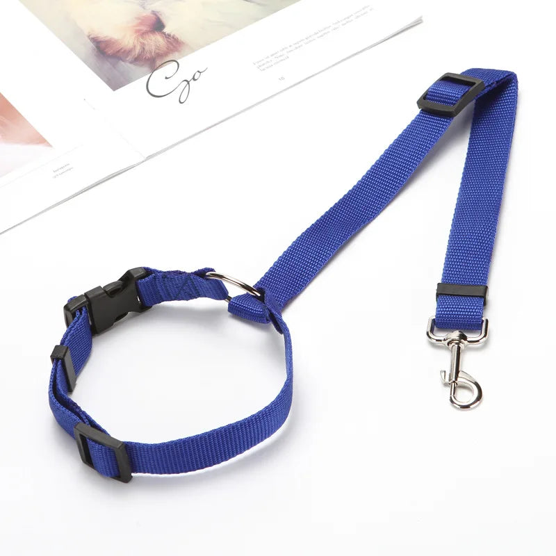 2-in-1 Pet Car Seat Belt & Leash – Adjustable Safety Harness