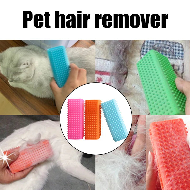 1PC Silicone Hollow Rubber Pet Dog Cat Hair Remover Cars Furniture Carpet Clothe Sofa Cleaner Brush Cat Massage Clean Hair Brush