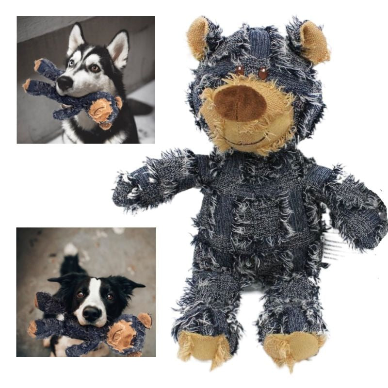 Plush Teddy Bear Dog Toy – Sound-Making Chew & Interactive Toy