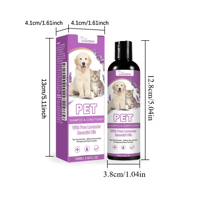 Pet Shampoo Flea Killer Hair Softening Relieve Itching PH Balanced Cleaning Natural Long-lasting Fragrance Mite Removal Dirt