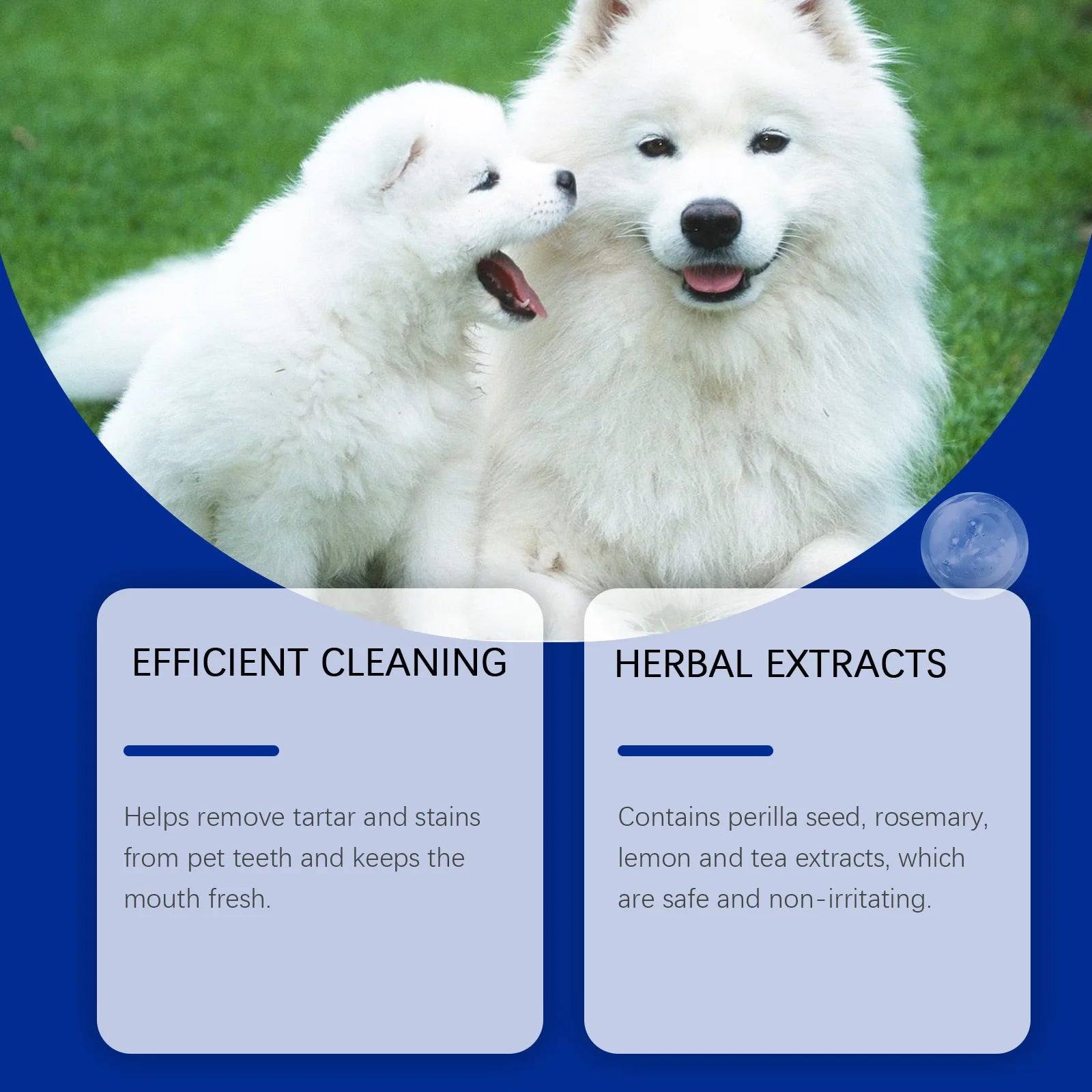 YEGBONG Natural Fresh Breath Dog Teeth Cleaning Powder Gentle Formula for Removing Plaque and Tartar Stains - Eliminates Odor