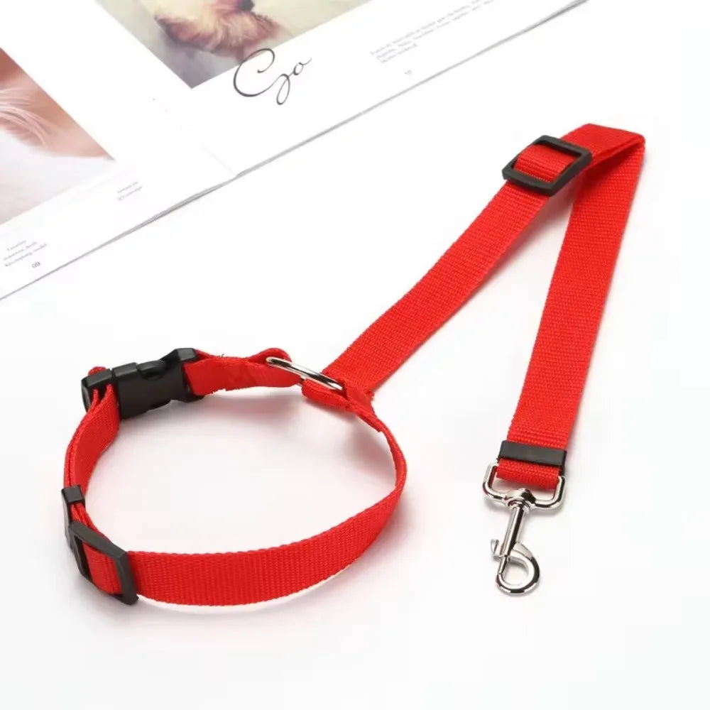 2-in-1 Pet Car Seat Belt & Leash – Adjustable Safety Harness