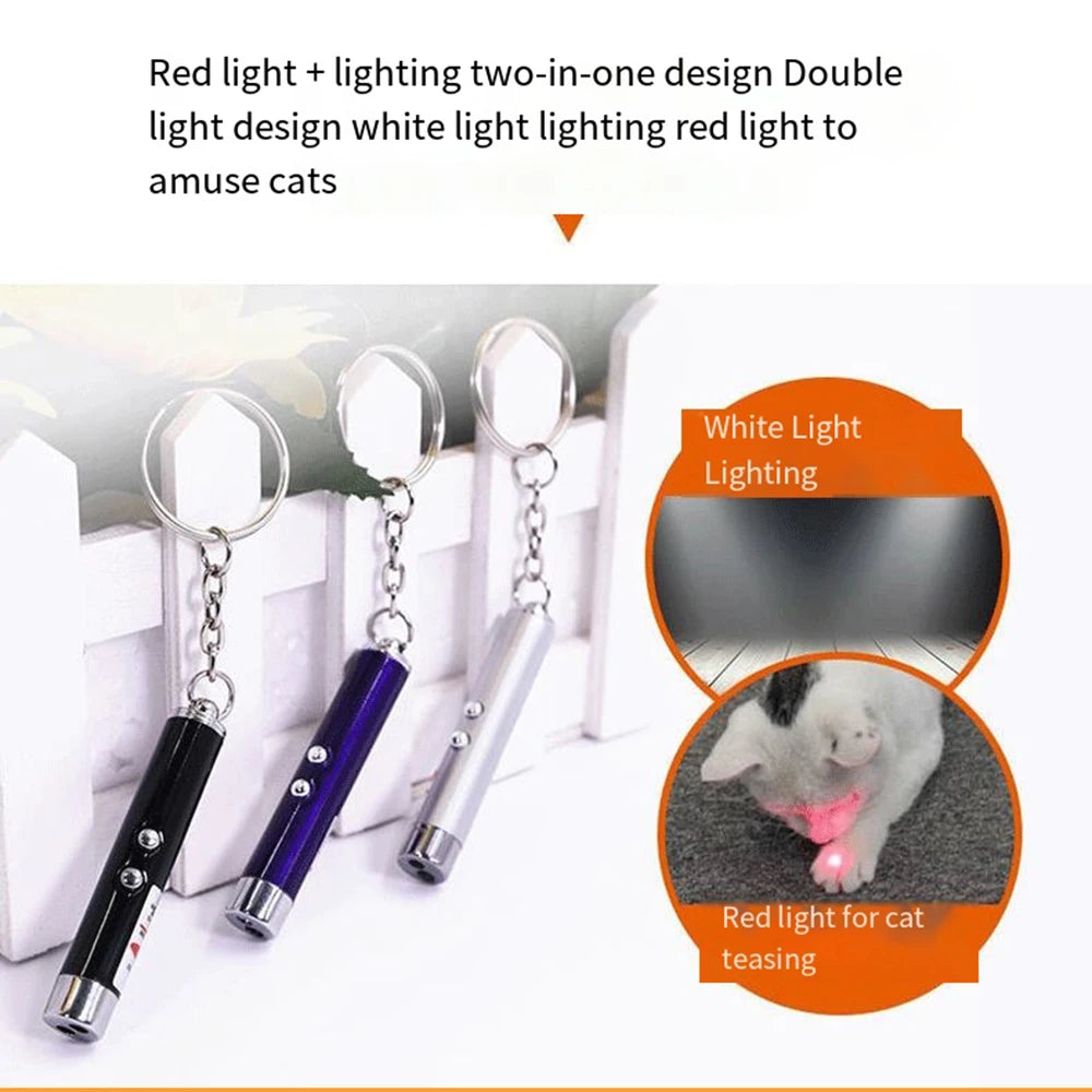 Mini Cat Toy Laser Pointer LED Flashlight Dog Cat Laser Toy Fun Pet Electronic Device Interactive Cat Toy (1 Pack, Purple)