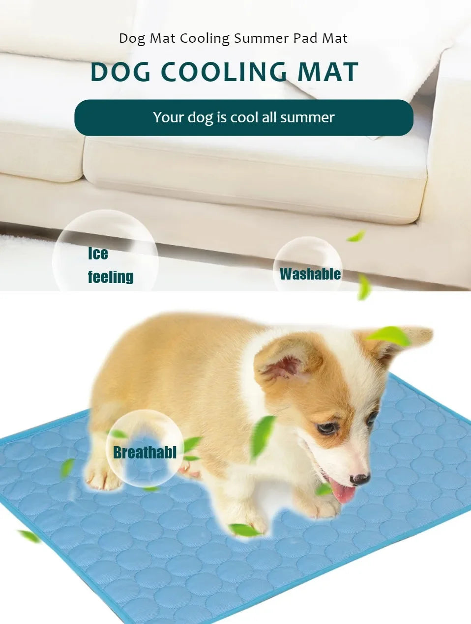 Summer Pet Dog Cooling Mat  Cold Bed Extra Large For Small Big Dogs Pet Accessories Cat Durable Blanket Sofa Cat Ice Pad Blanket