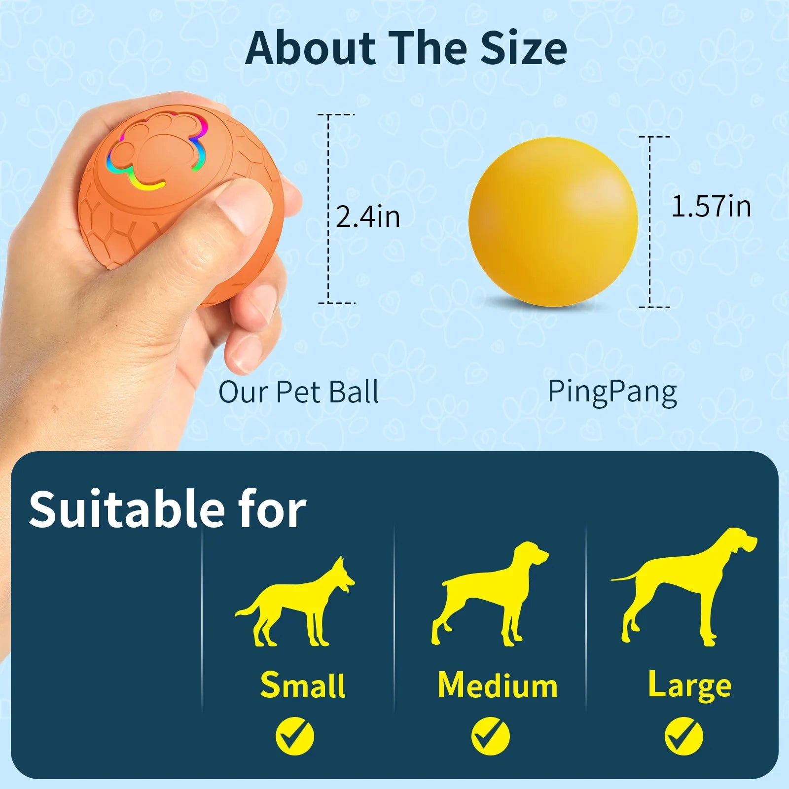 Smart  Toy Balldog ball automaticPet Toy Ball USB Automatic Bouncing Rolling Toy Ball With RGB Lights Puppy Cat Product