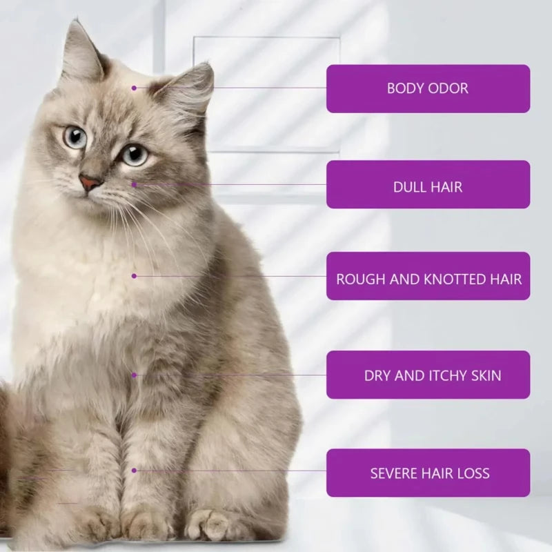 Pet Shampoo Flea Killer Hair Softening Relieve Itching PH Balanced Cleaning Natural Long-lasting Fragrance Mite Removal Dirt