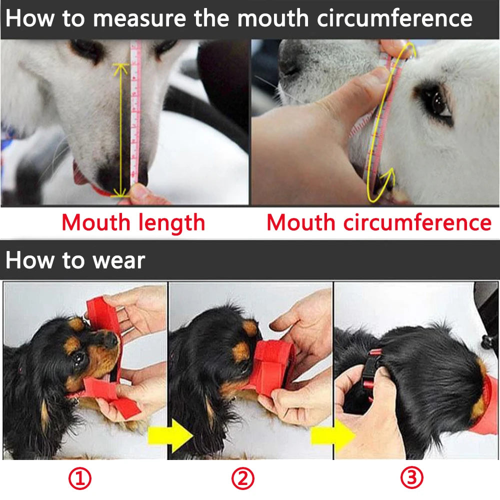 Anti Barking Dog Muzzle for Dogs Adjustable Mesh Breathable Pet Mouth Cover Muzzle for Small Medium Dog Anti-biting Pet Supplies