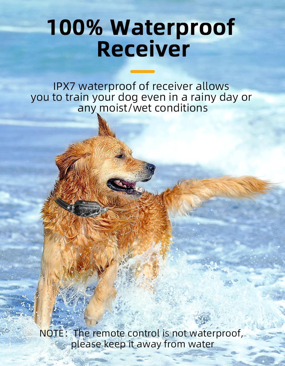 ROJECO Electric Dog Training Collar with Remote & Waterproof Design