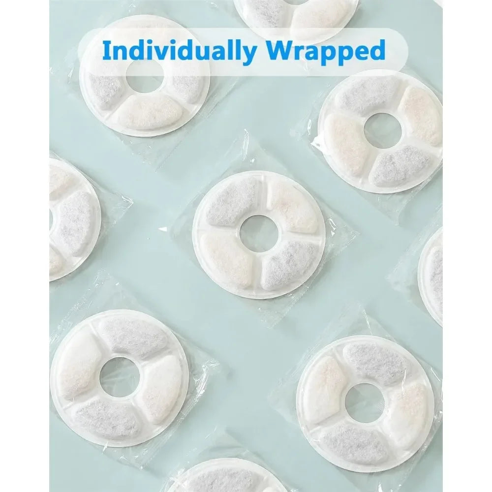 6/12pcs Replacement Activated Carbon Filter for Cat Water Drinking Fountain Replaced Filters Flower for Pet Dog Round Fountain