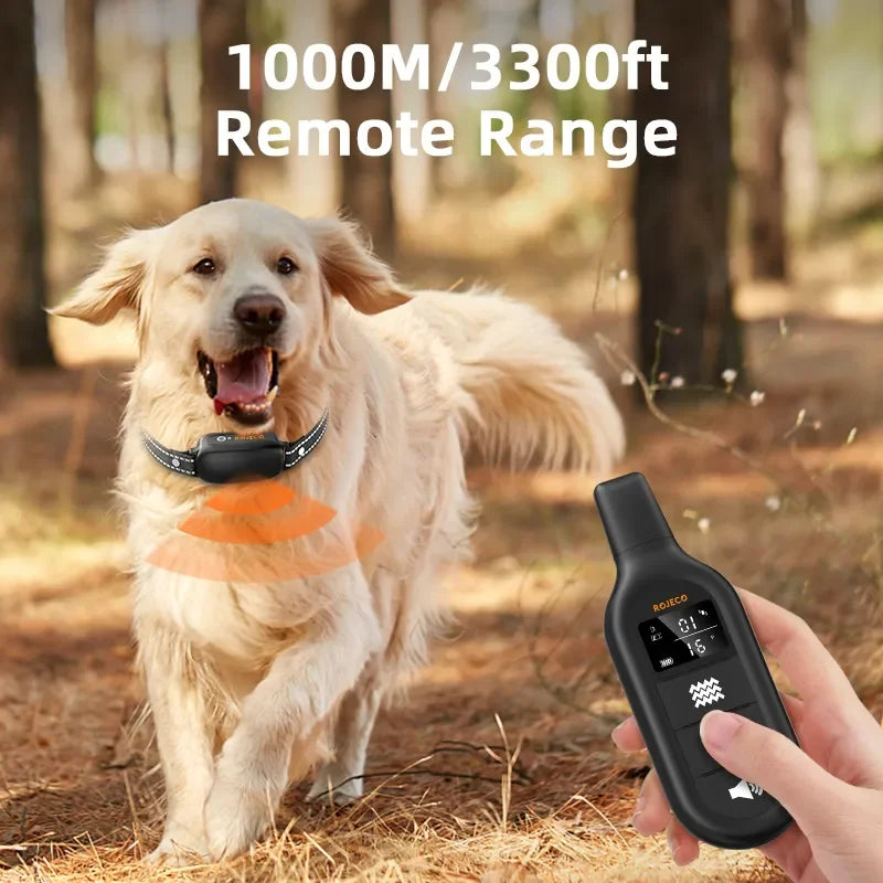 ROJECO Electric Dog Training Collar with Remote & Waterproof Design