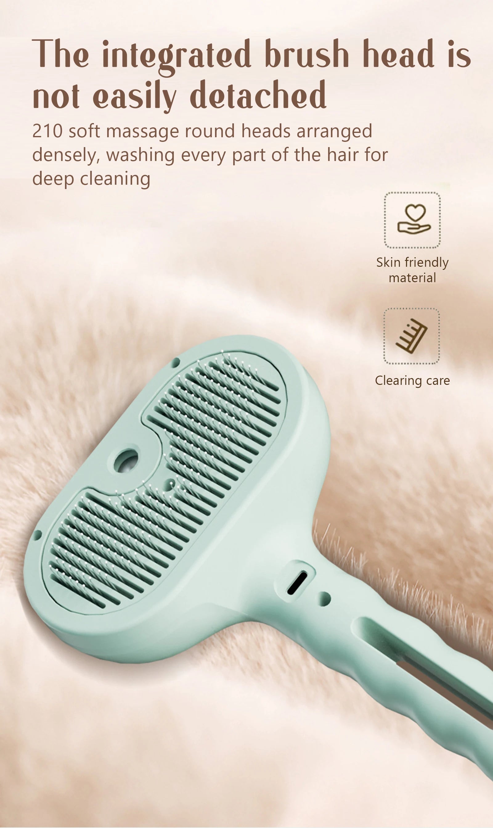 Dog Steam Comb Pet Massage Brush USB Charging Safe Round Head Soft Teeth Spray Hair Removal Comb Universal for Cats Dogs