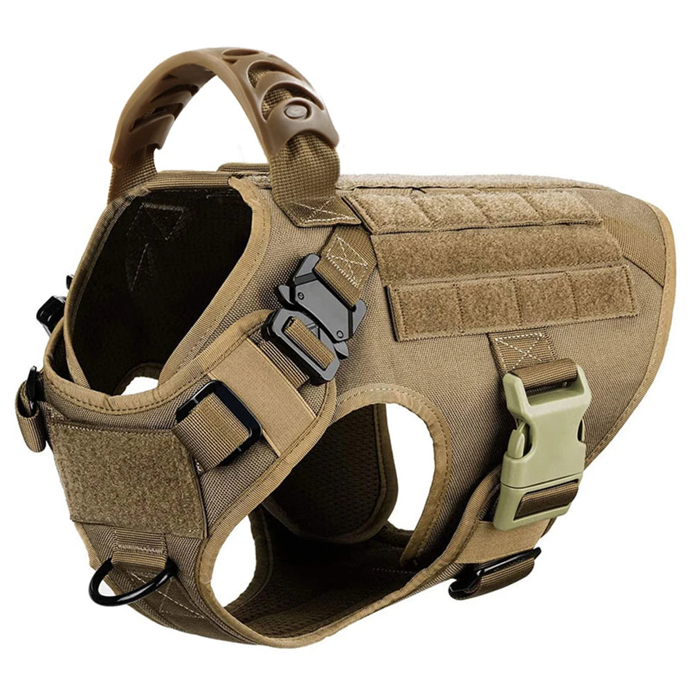 Large Dog Harness Vest with Leash & Molle Pouches