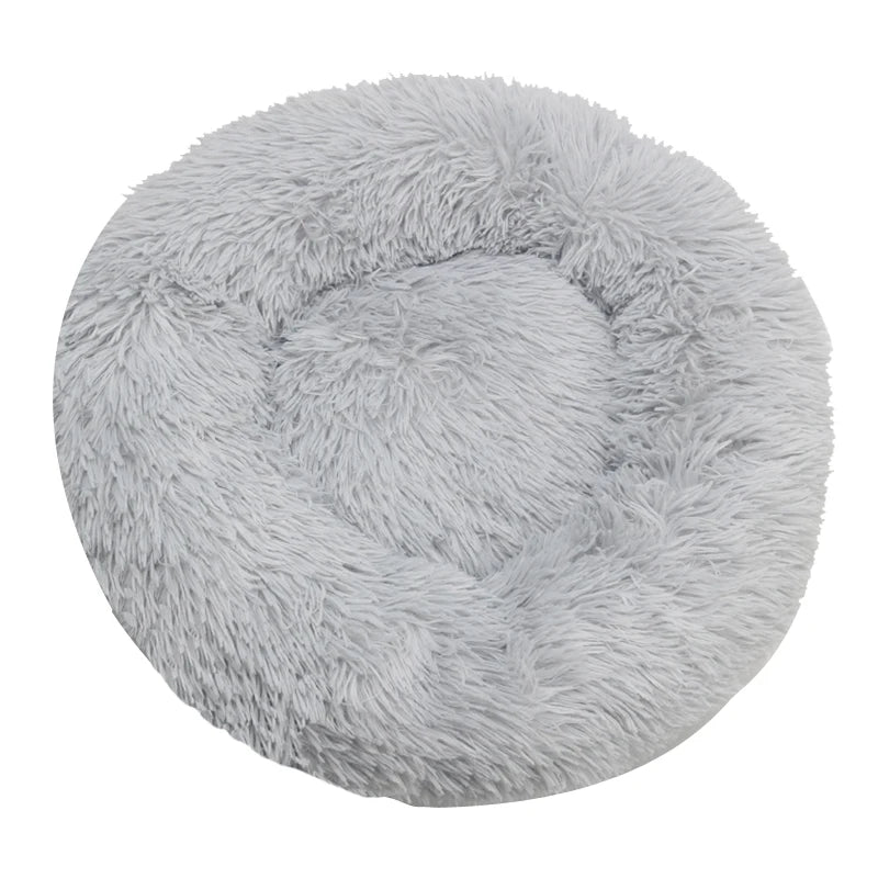 Round Plush Dog & Cat Bed – Washable