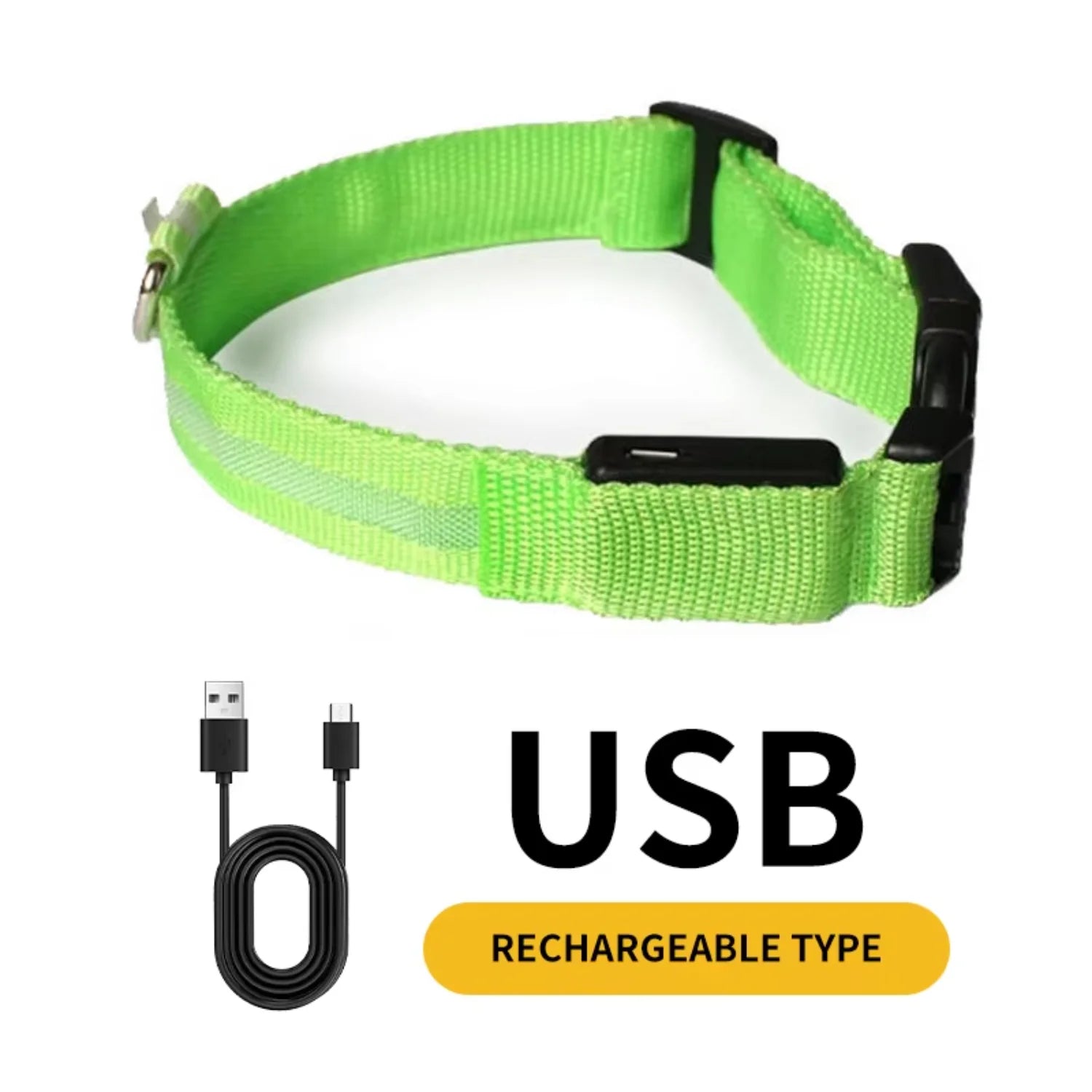 Waterproof  Light  Reflective Pet Adjustable Usb Type-C Recharge Luxury Led Luminous Collar For Dog