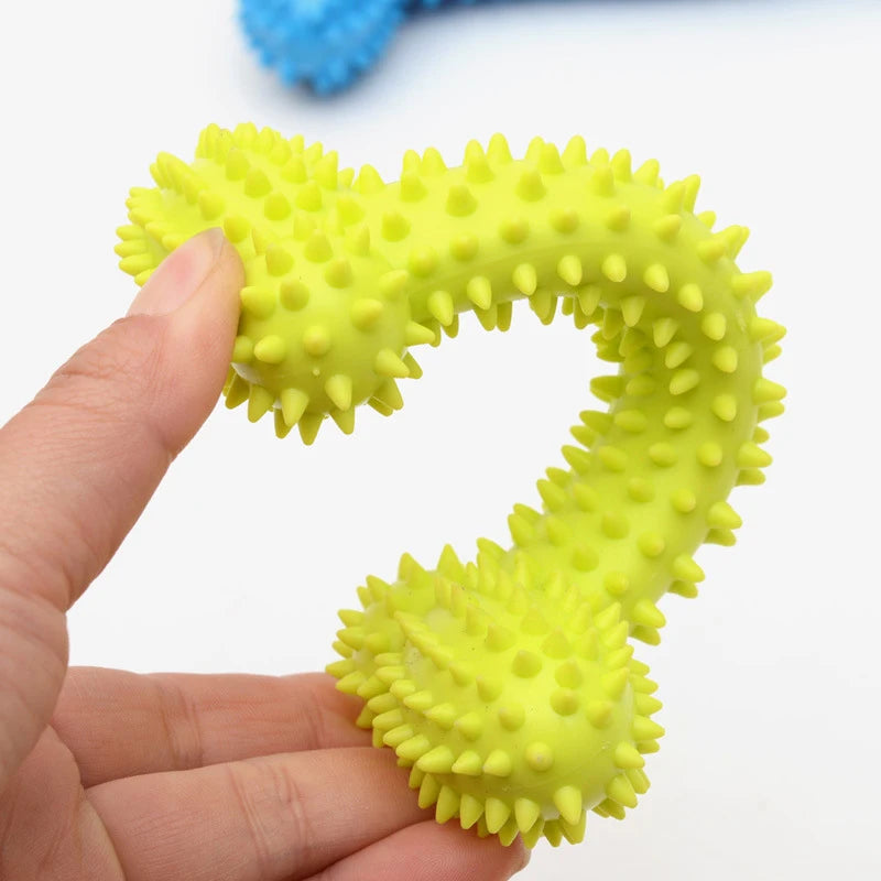 Pet Chew Toy Soft Rubber Bite-resistance Bone Shape Teeth Grinding Chewing Toys for Small Dogs Training Pet Supplies