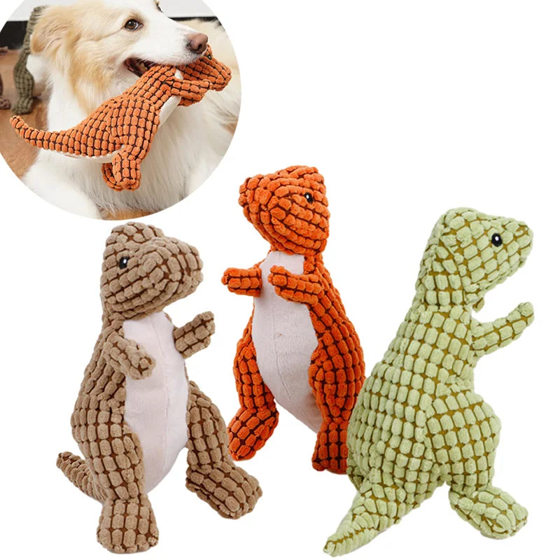 Plush Squeaky Dinosaur Dog Toy