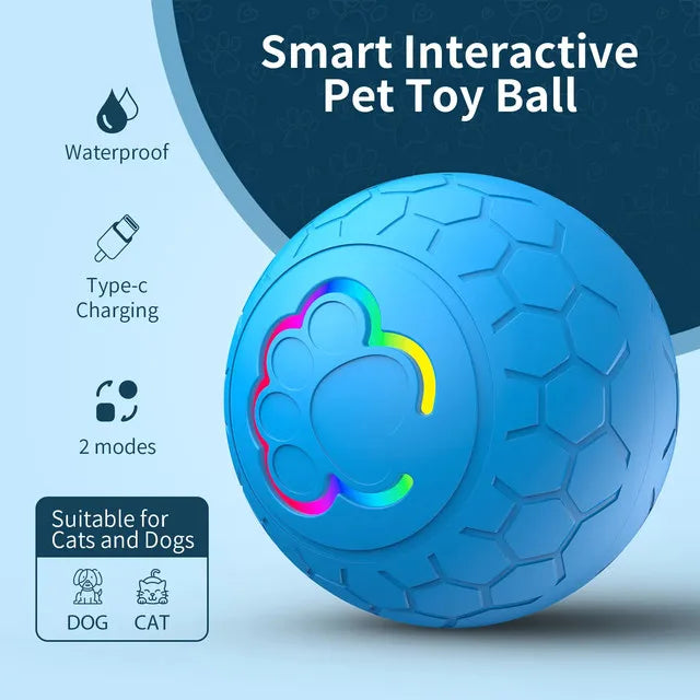 Smart  Toy Balldog ball automaticPet Toy Ball USB Automatic Bouncing Rolling Toy Ball With RGB Lights Puppy Cat Product