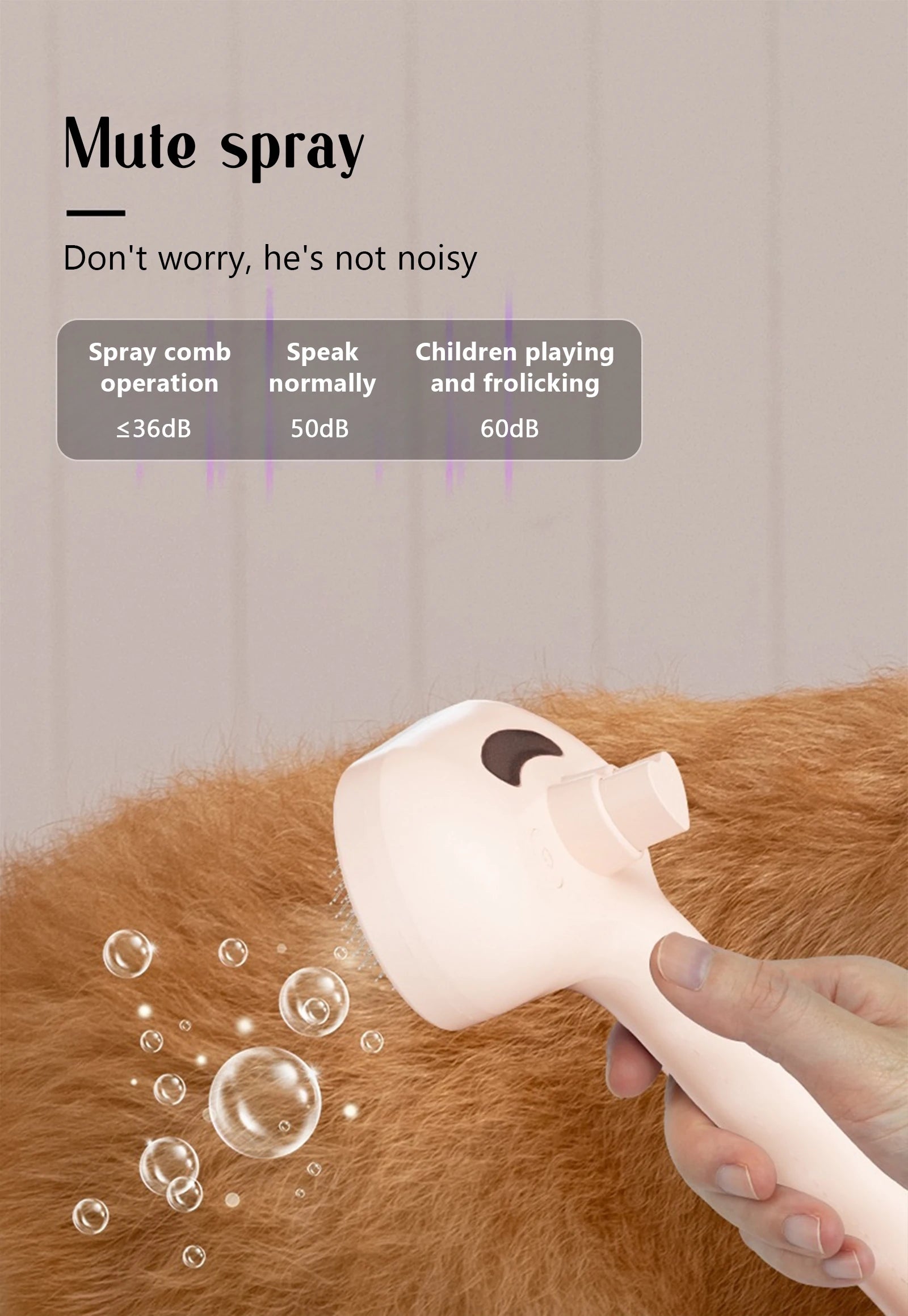Dog Steam Comb Pet Massage Brush USB Charging Safe Round Head Soft Teeth Spray Hair Removal Comb Universal for Cats Dogs