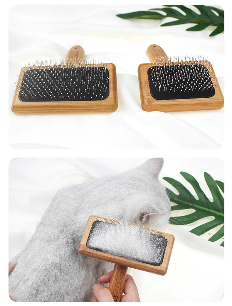 Dog Comb Wooden Dogs Brush Pet Hair Remover Dog Grooming Brush for Pet Hair Knot Opening Massage Cat Brushes Pet Accessories