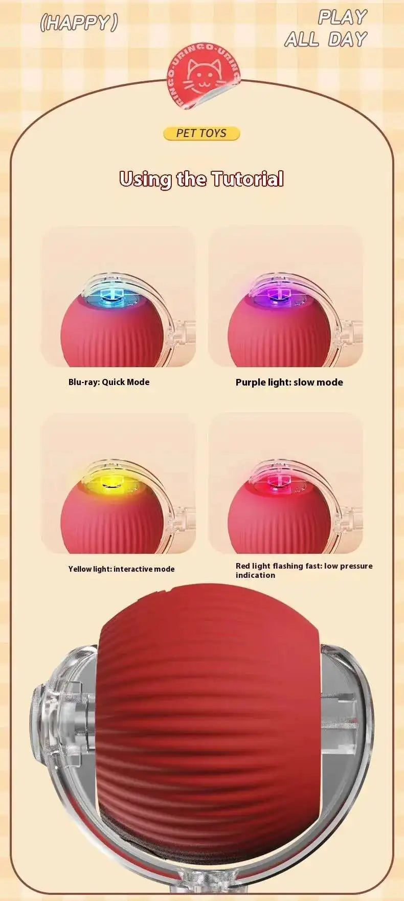 Smart Dog Interactive Ball Toys Automatic Rolling Ball Rechargeable Electric Pet Interactive Toy Dog Cat Training Imitate Mouse