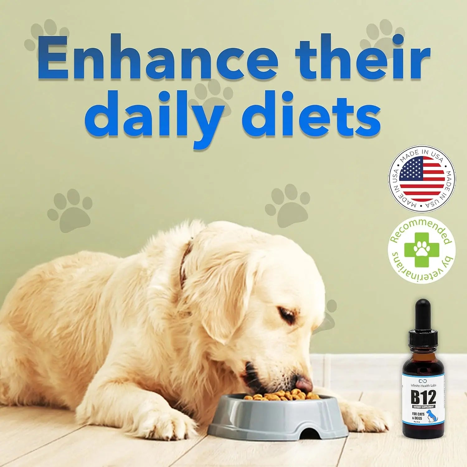 Liquid Vitamin B-12 for Dogs and Cats - Vet Formulated - Effective for All Animals Methylcobalamin (Methyl B12) - Energy, Appeti