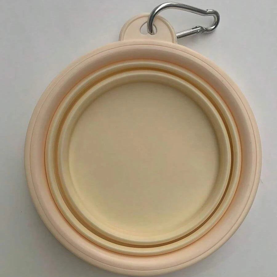 350ml Macaron Color Pet Outing Portable Foldableing Bowl Dog Drinking Bowl Cat Food Bowl Rice Bowl Travel Bowl with Carabiner