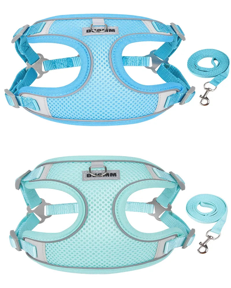 Dog Harness Leash Set for Small Medium Dog Cat Chest Strap Reflective Dog Clothes Vest Set Chihuahua Outdoor Walking Pet Supplie