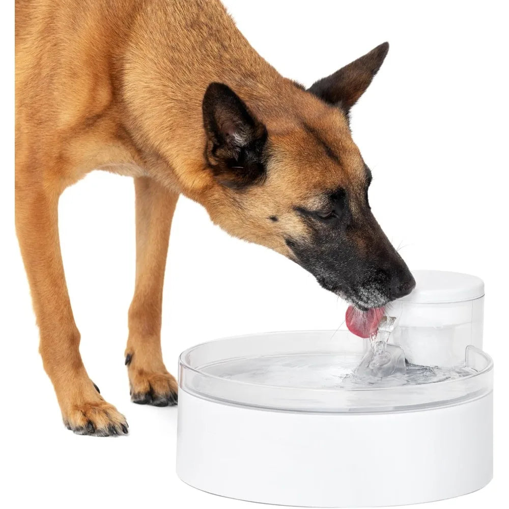 Pumpless Pet Water Fountain 128 oz for Dogs and Multiple Cats, Dishwasher Safe, Easy Assembly & Cleaning, Water Filter Included