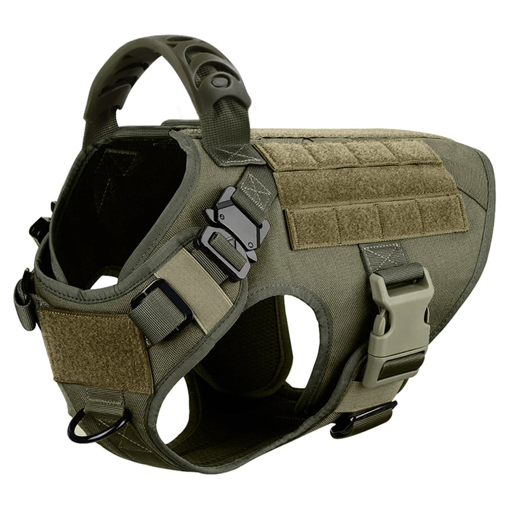 Large Dog Harness Vest with Leash & Molle Pouches