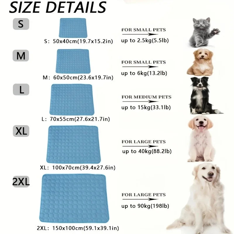 Summer Pet Dog Cooling Mat  Cold Bed Extra Large For Small Big Dogs Pet Accessories Cat Durable Blanket Sofa Cat Ice Pad Blanket