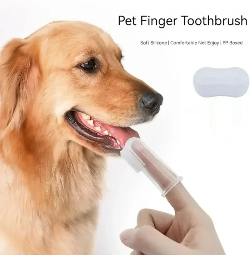 Super Soft Pet Finger Toothbrush Teddy Dog Brush Bad Breath Tartar Teeth Care Tool Dog Cat Cleaning Silicagel Pet Supplies