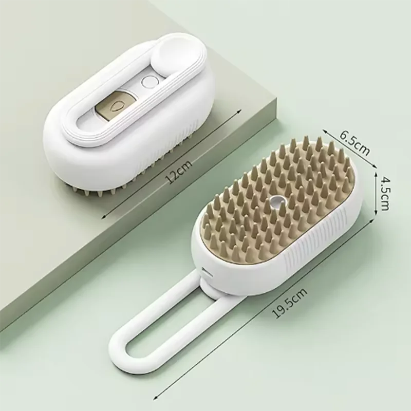 Cat Dog Pet Spray Massage Brush One Button Steam Spray Folding Rotatable Floating Hair Bath Hair Removal Brush Comb