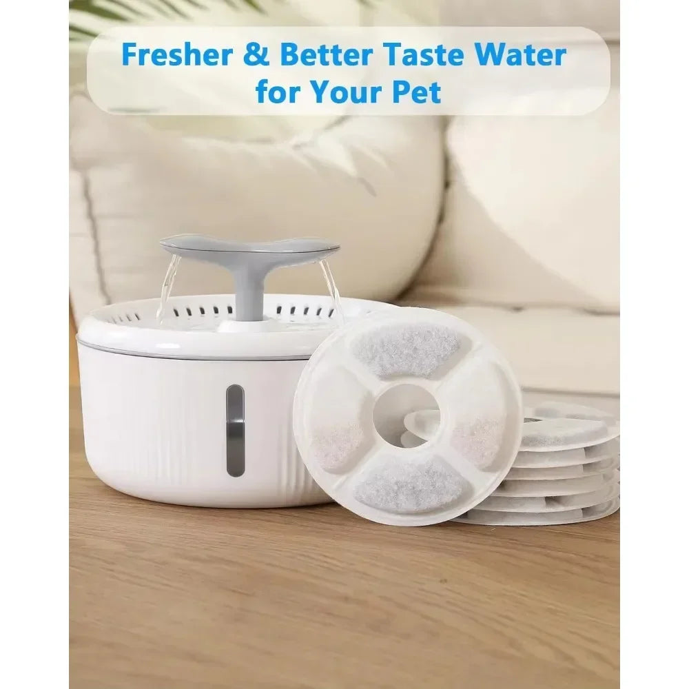 6/12pcs Replacement Activated Carbon Filter for Cat Water Drinking Fountain Replaced Filters Flower for Pet Dog Round Fountain