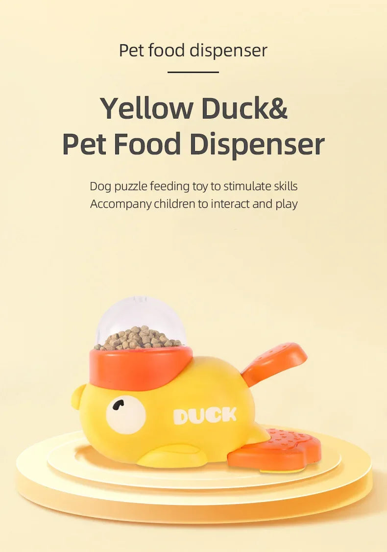 Yellow Duck Interactive Dog & Cat Treat Dispenser