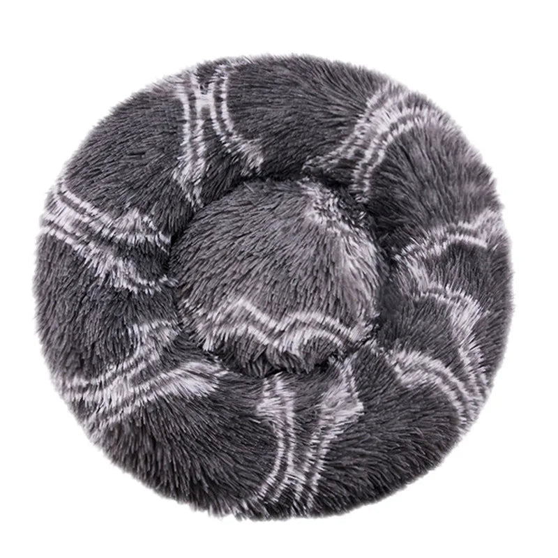 Round Plush Dog & Cat Bed – Washable